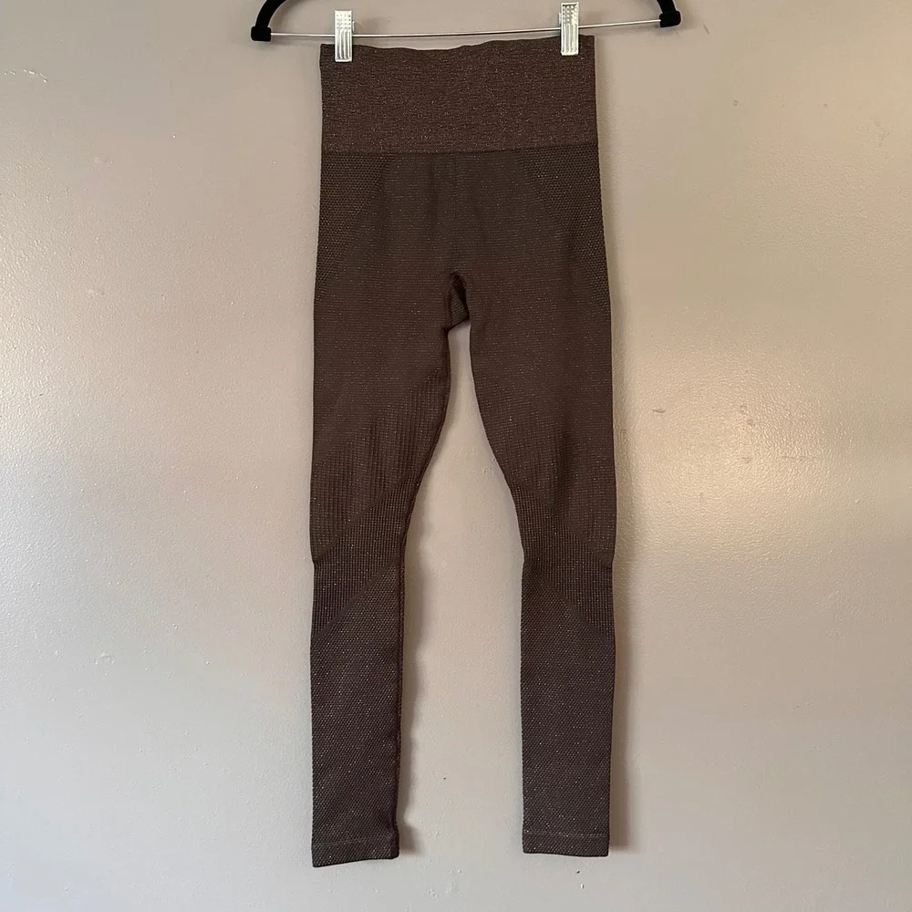 Athleta Seamless‎ High Waisted Leggings in Metallic Brown